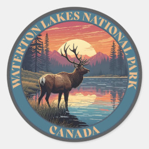 Waterton-Lakes-Nationalpark von Kanada Runder Aufkleber
