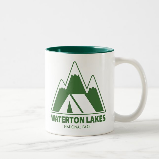 Waterton Seen Nationalpark Camping Zweifarbige Tasse (Rechts)
