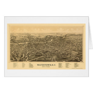 Watertown, carte panoramique de NY - 1891