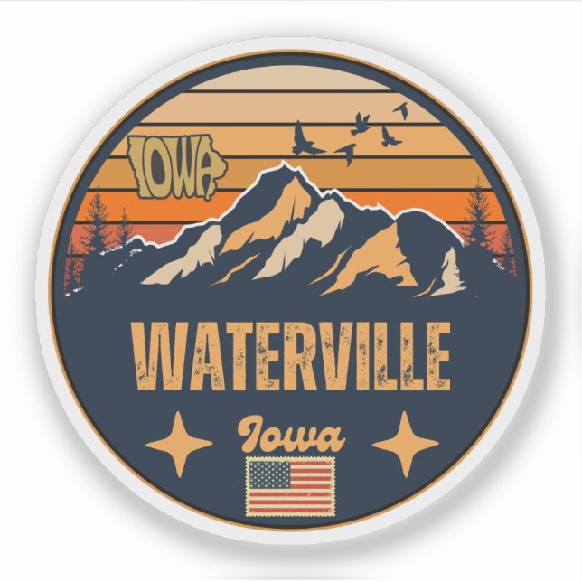 Waterville, Iowa Aufkleber (Vorderseite)