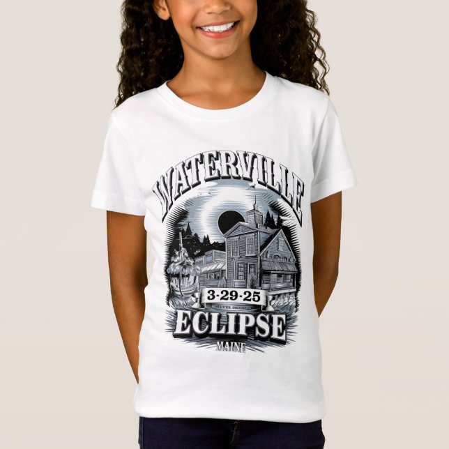 Waterville Maine Eclipse 3-29-2025 Bauernhof T-Shi T-Shirt (Vorderseite)