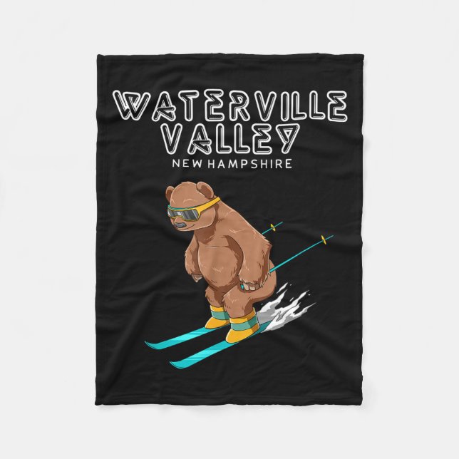 Waterville Valley New Hampshire - Funny Ski Grizzl Fleecedecke (Vorderseite)