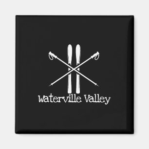 Waterville Valley Rustic Ski Skier Skier Skistöcke Magnet