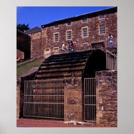 Waterwheel New Lanark Schottland Postcard Poster