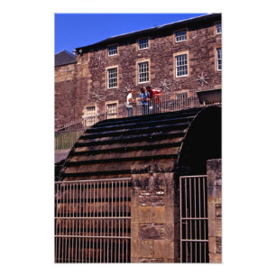 Waterwheel New Lanark Scotland Poster de carte pos