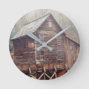 Waterwheel Runde Wanduhr
