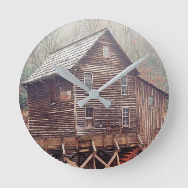 Waterwheel Runde Wanduhr (Vorderseite)