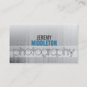 Watery Gray Striped Fotografy Business Card Visitenkarte