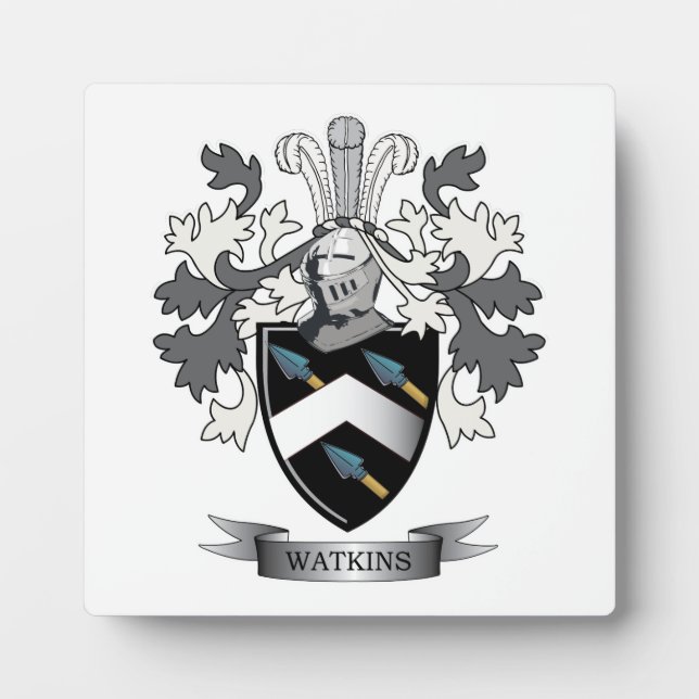 Watkins-Familienwappen-Wappen Fotoplatte (Vorderseite)