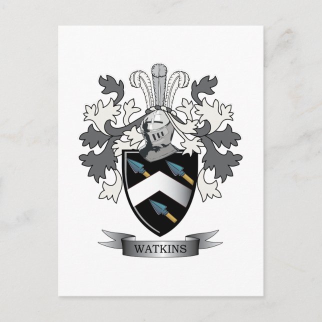 Watkins-Familienwappen-Wappen Postkarte (Vorderseite)