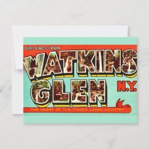 Watkins glen NY Retro Postcard Postkarte