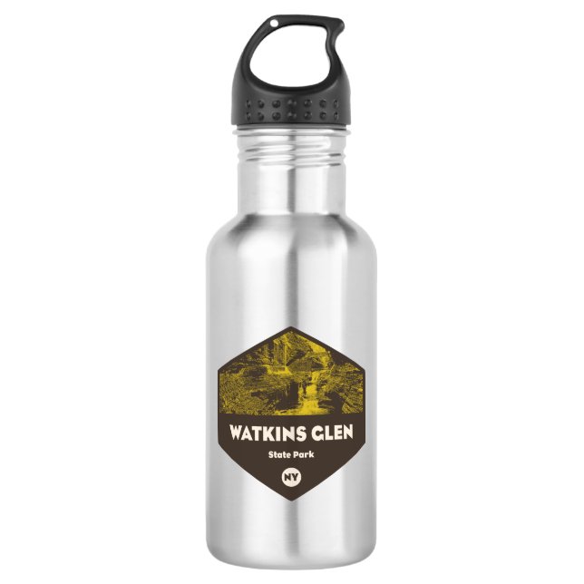 Watkins Glen Staat Park New York Edelstahlflasche (Vorderseite)