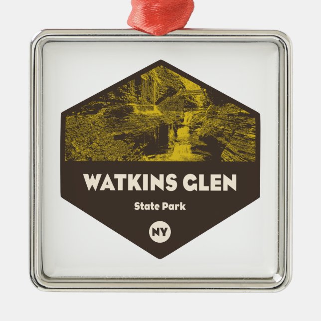 Watkins Glen Staat Park New York Ornament Aus Metall (Vorne)
