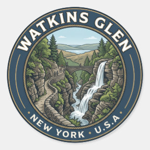 Watkins Glen State Park USA Runder Aufkleber