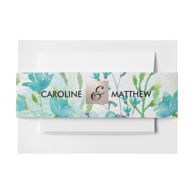 Watrecolor Spring Wildblumen Hochzeit Einladungsbanderole (Vorderseite Beispiel)