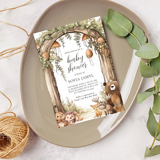 Watrercolor Woodland Babydusche Einladung (Von Creator hochgeladen)