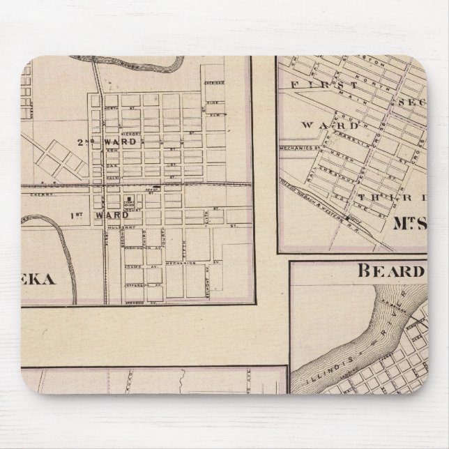 Watseka, Paris, Sterling, Beardstown und Arcola Mousepad (Vorne)