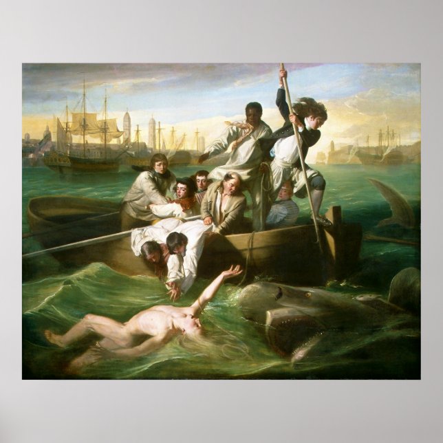 Watson und der Hai von John Singleton Copley Poster (Vorne)