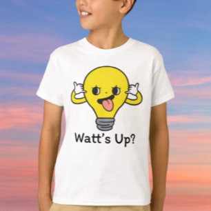 Watt’s Up? Lustiges Glühbirnen Kinder T-Shirt