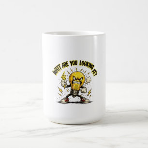 Watt Siehst Du An? Lustige wütende Glühbirne Kaffeetasse