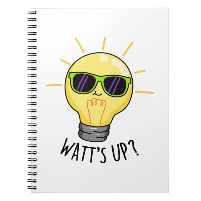 Watt up Funny Light Bulb Pun Notizblock (Vorderseite)
