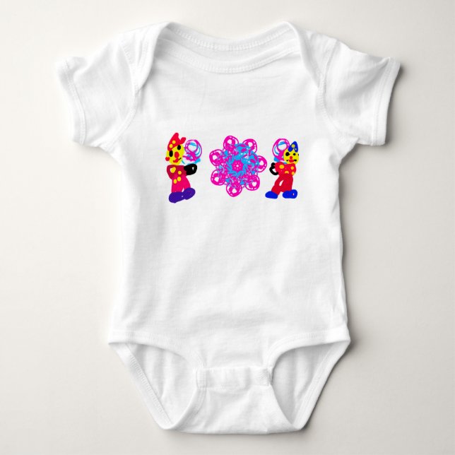 Wattebällchen und Clowns  Baby Strampler (Vorderseite)