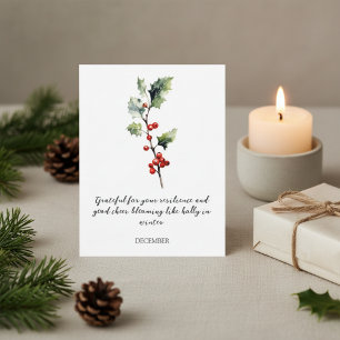 WATTFARBEN-STECKPALME-GEBURTSMONATSBLUME DEZEMBER POSTKARTE