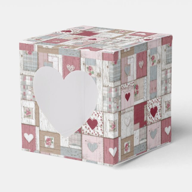 Wattierte Herzen Geschenkschachtel (Vorderseite)