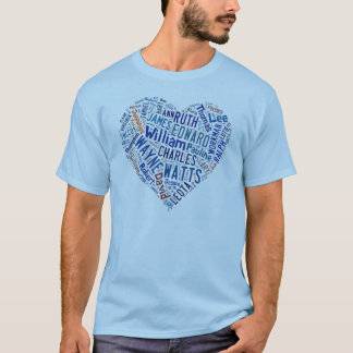 Watts de famille de bleu de T-shirt