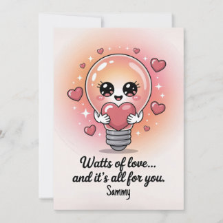 Watts of Love - Jolie carte de jeu pour | Modifiab
