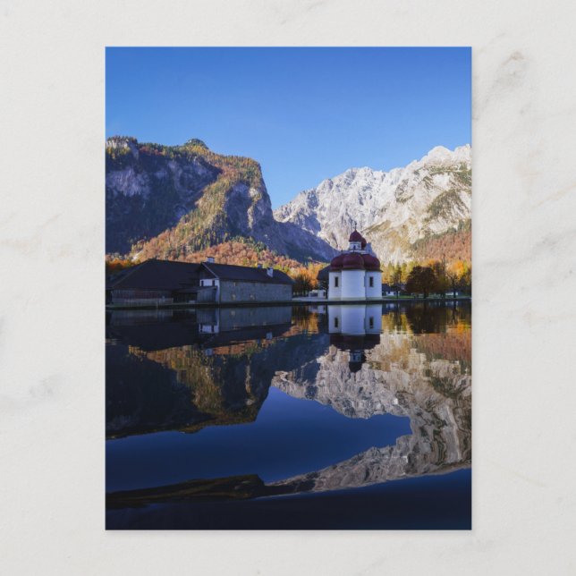 Watzmann Mountain und St Bartholomew's Church Postkarte (Vorderseite)