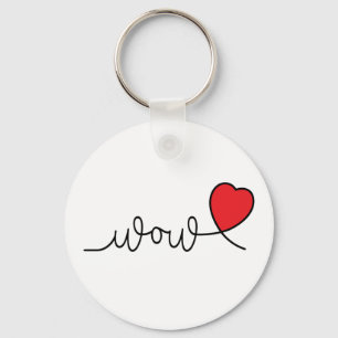 Wau nach Wow. Valentijnsdag Slogan traf Hartjes Schlüsselanhänger