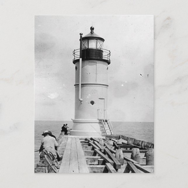Waukegan Harbour Lighthouse Postkarte (Vorderseite)