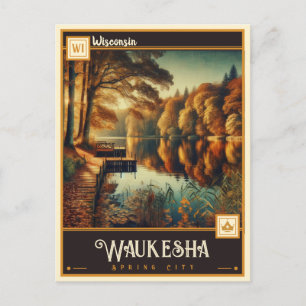Waukesha, Wisconsin   VINTAG Postkarte