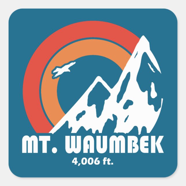 Waumbek New Hampshire Sun Eagle Quadratischer Aufkleber (Vorderseite)
