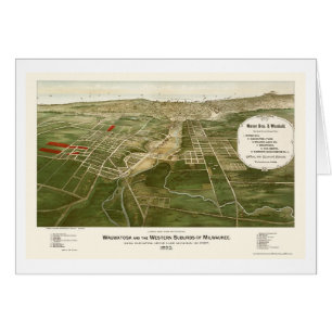 Wauwatosa, carte panoramique de WI - 1892