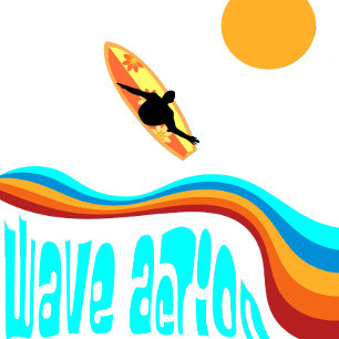 Wave Action Surfer auf einer farbenfrohen Welle Getränkeuntersetzer