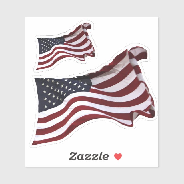 Wave American Flag Aufkleber (Blatt)