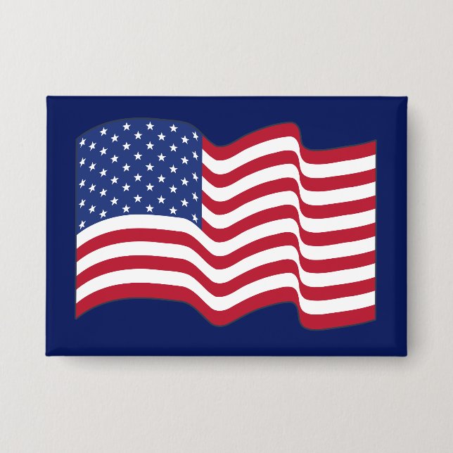 Wave American Flag Button (Vorderseite)