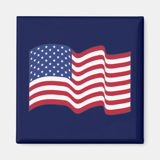 Wave American Flag Magnet Geschenk (Vorne)