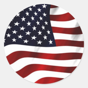 Wave American Flag Runder Aufkleber