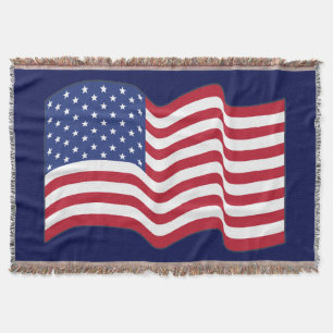 Wave American Flag Throw Blanket Geschenk Decke