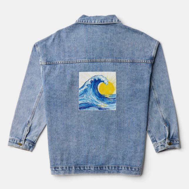 Wave and sun denim jacket (Verso)