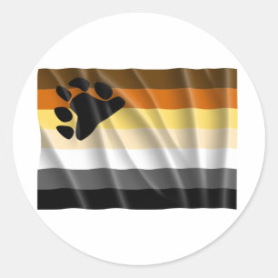 Wave Bären Stolz Flagge Runder Aufkleber