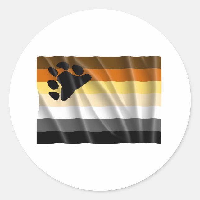 Wave Bären Stolz Flagge Runder Aufkleber (Vorderseite)