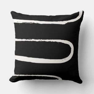 Wave Black and White Kissen