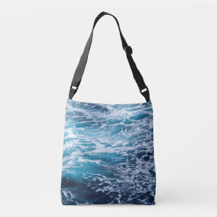 Wave Blue Ocean Summer Beach Tragetaschen Mit Langen Trägern