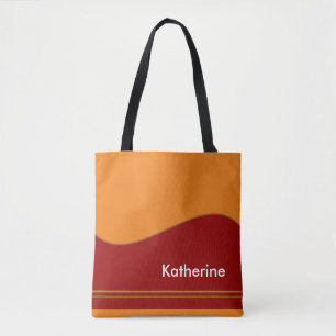 Wave Border rot + Ihr Backgr. Ideen Tasche