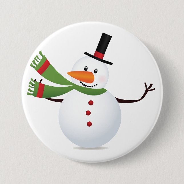 Wave Carrot Nose Snowman Button (Vorderseite)