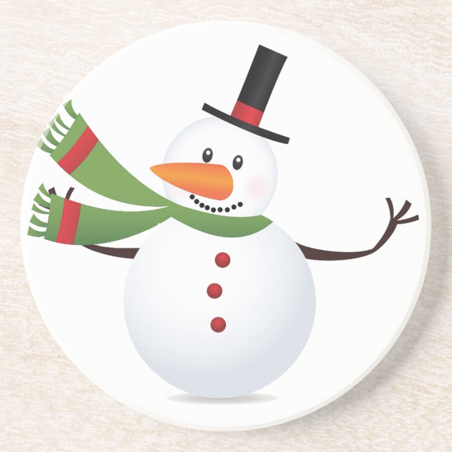 Wave Carrot Nose Snowman Getränkeuntersetzer (Vorne)